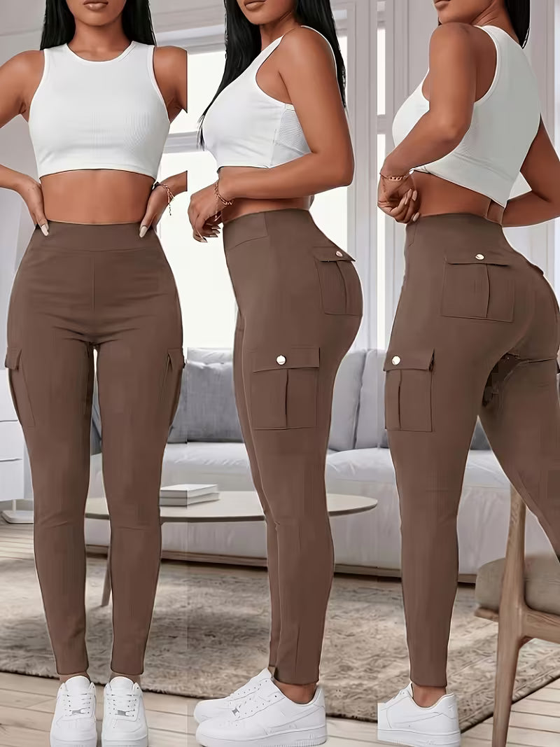 Women's Butt Lifting Yoga Pants - Patchwork Leggings with Pocket, All-Season Fashion