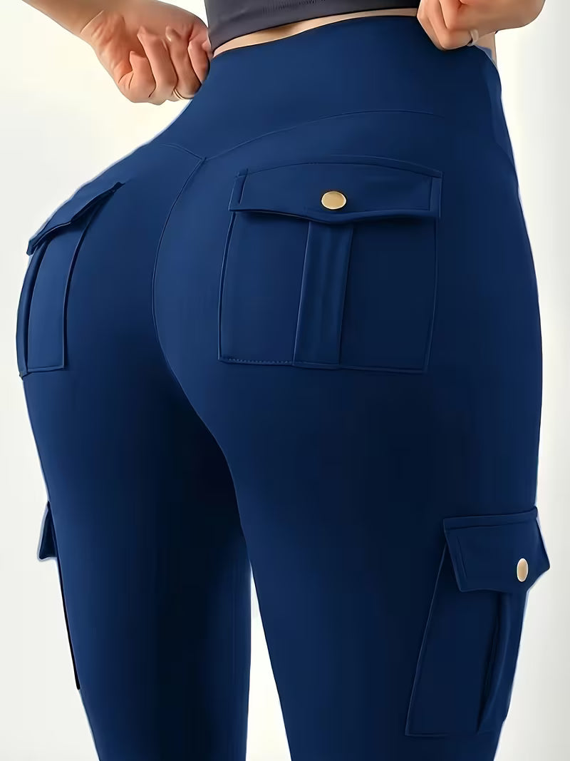 Women's Butt Lifting Yoga Pants - Patchwork Leggings with Pocket, All-Season Fashion
