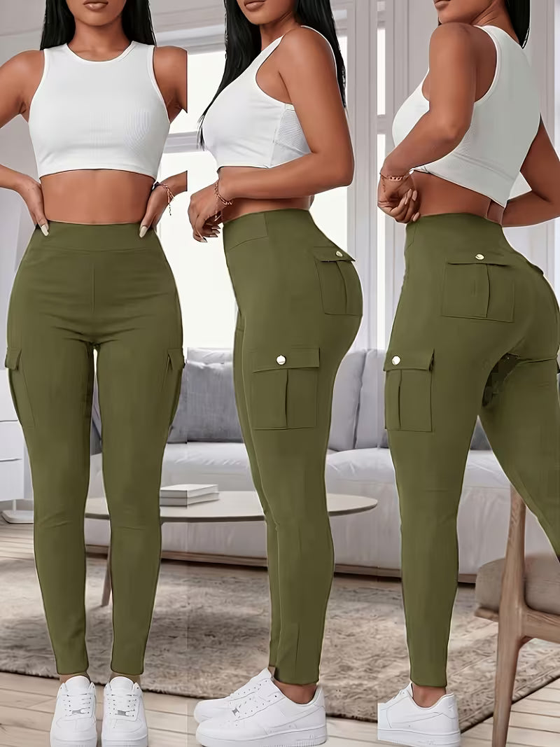 Women's Butt Lifting Yoga Pants - Patchwork Leggings with Pocket, All-Season Fashion