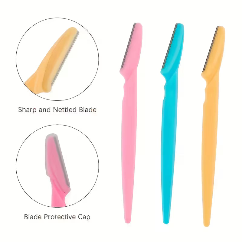 10pcs Stainless Steel Eyebrow Razors - Multi-Functional Body Grooming Tool