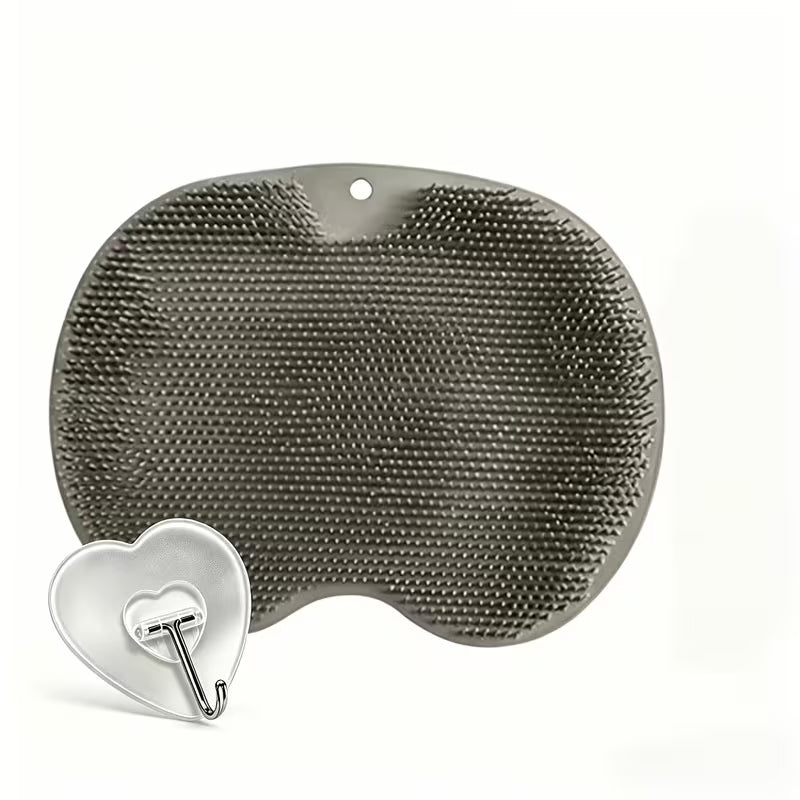 Shower Foot Cleaner with Hook - Wall-Mounted Bathroom Massage Mat & Back Scrubber