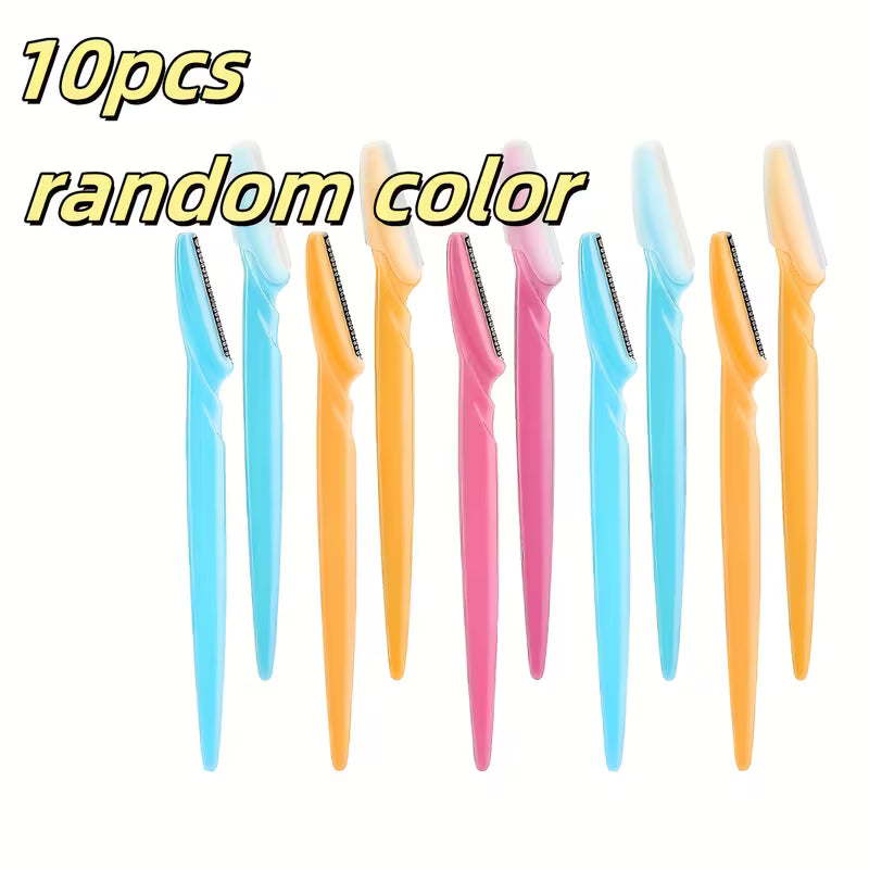10pcs Stainless Steel Eyebrow Razors - Multi-Functional Body Grooming Tool