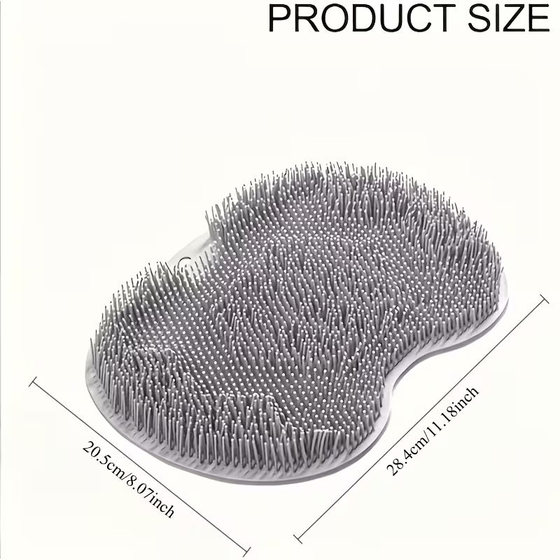 Shower Foot Cleaner with Hook - Wall-Mounted Bathroom Massage Mat & Back Scrubber