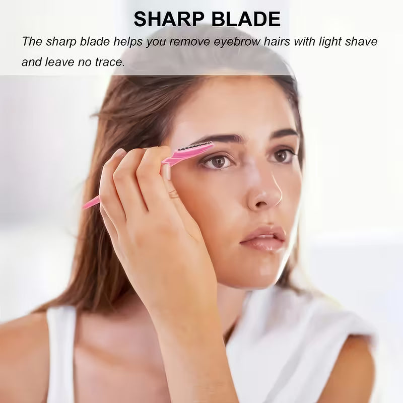 10pcs Stainless Steel Eyebrow Razors - Multi-Functional Body Grooming Tool