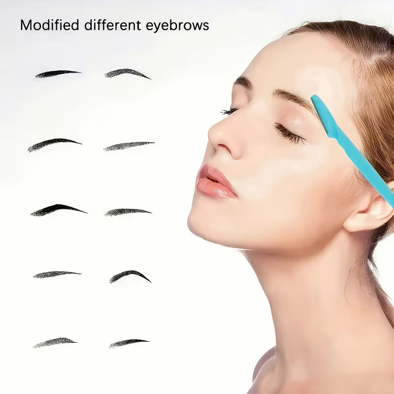 10pcs Stainless Steel Eyebrow Razors - Multi-Functional Body Grooming Tool